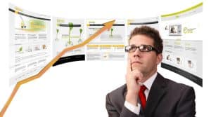 A man deciding after reading a graph